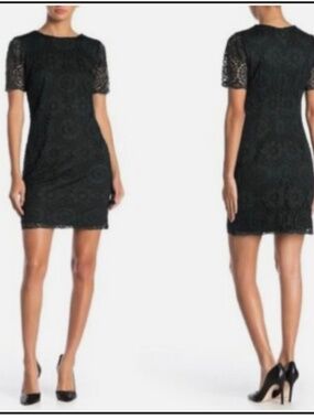 Laundry by Shelli Segal Forest Green Crochet Lace Sheath Dress — Size 2